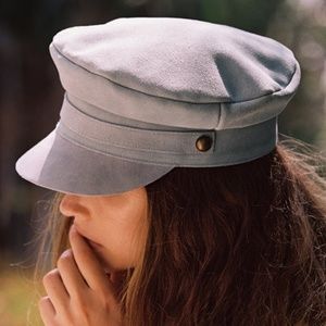 LACK OF COLOR Lola suede leather cap Light Blue NWT